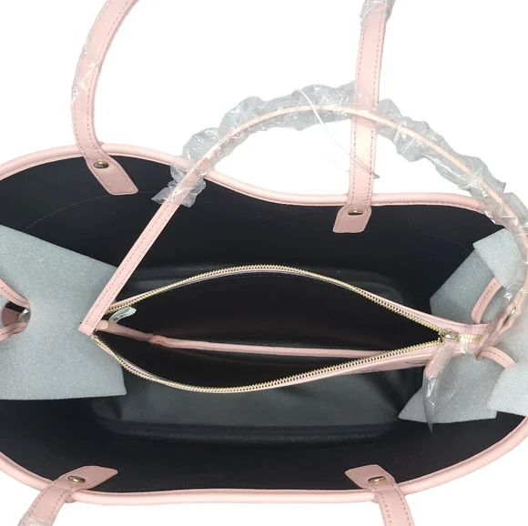 🔥SOLD🔥 🆕️🪷MCM🪷 MDSoft Pink Aren Shopper Tote Bag w/ Matching Pouch Clutch - Picture 14 of 17